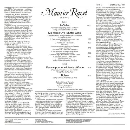 Maurice Ravel La Valse, Ma Mere l'oye, Pavane pour une infante Defunte, Bolero Master Quality Reel To Reel Tape (2Reel) 2