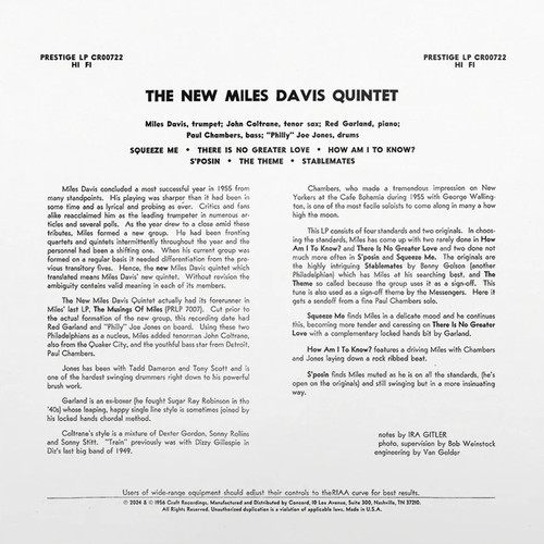 The New Miles Davis Quintet Miles (Original Jazz Classics Series) 180g LP 4