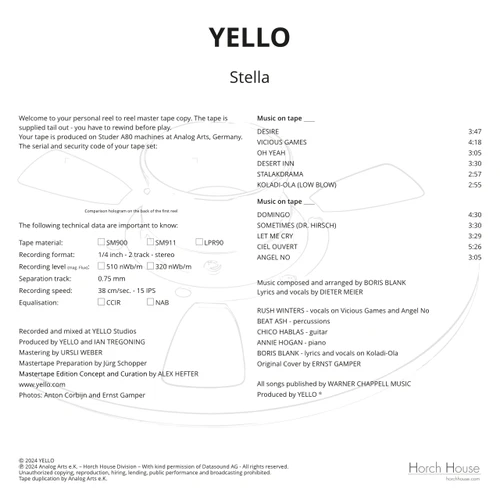 Yello Stella Master Quality Reel To Reel Tape (1 Reel) 4
