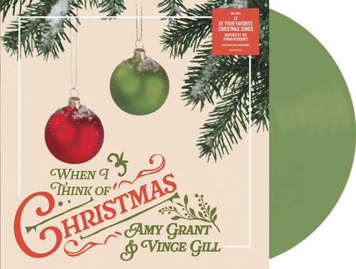 Amy Grant & Vince Gill When I Think of Christmas LP (Olive Green Vinyl) 2