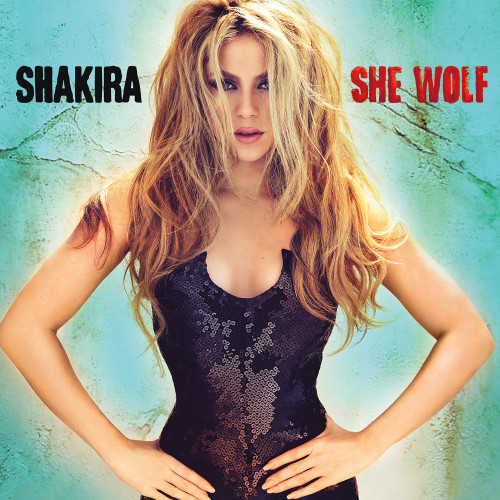 Shakira She Wolf 2LP (Sea Glass with Turquoise Swirl Vinyl) 1