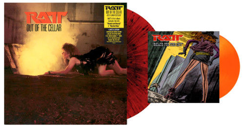 Ratt Out of the Cellar (40th Anniversary) LP (Red & Black Splatter Vinyl) & 7" Vinyl Single (Neon Orange Vinyl) 2