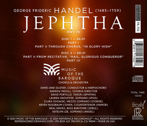 Music of the Baroque Chorus & Orchestra Handel Jephtha 2CD 2