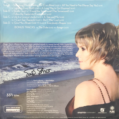 Karrin Allyson Footprints Numbered Limited Edition 180g 2LP (Autographed) (Black Vinyl) #40 2