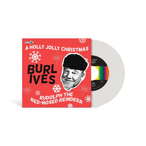 Burl Ives A Holly Jolly Christmas 45rpm 7" Vinyl Single (Opaque Snow White Vinyl) 1