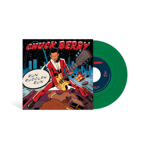 Chuck Berry Run Rudolph Run 45rpm 7" Vinyl Single (Evergreen Vinyl) 1