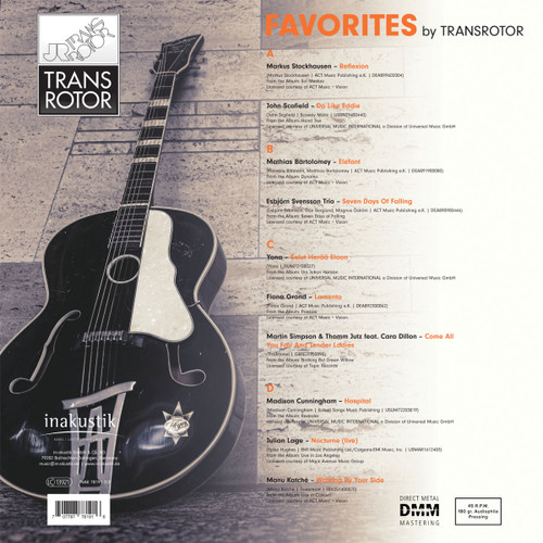 Favorites by Transrotor DMM 180g 45rpm Import 2LP 2