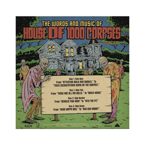 Rob Zombie The Words and Music of House of 1000 Corpses 2LP