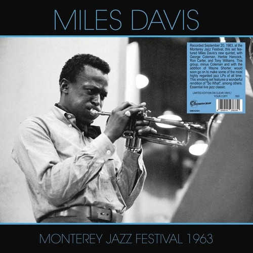 Miles Davis Monterey Jazz Festival 1963 Hand-Numbered Limited Edition Import LP (Clear Vinyl) 1
