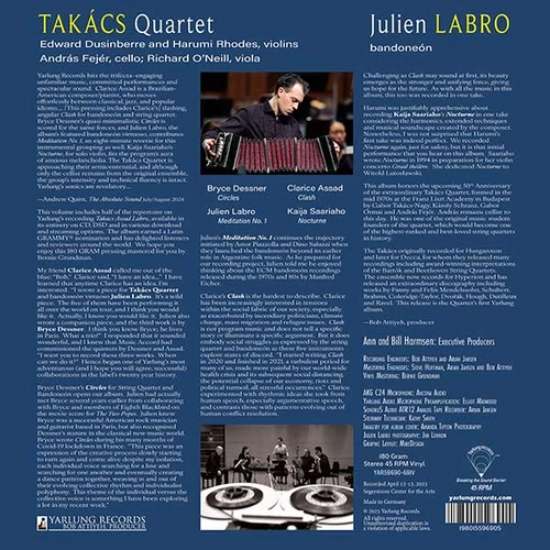 Takacs Quartet, Clarice Assad & Julien Labro Takacs Assad Labro 180g 45rpm LP 2
