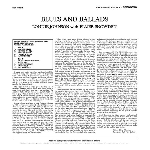 Lonnie Johnson Blues & Ballads (Bluesville Acoustic Sounds Series) 180g LP 3