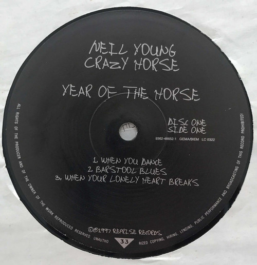 Neil Young & Crazy Horse Year Of The Horse 1997 German Import 2LP
