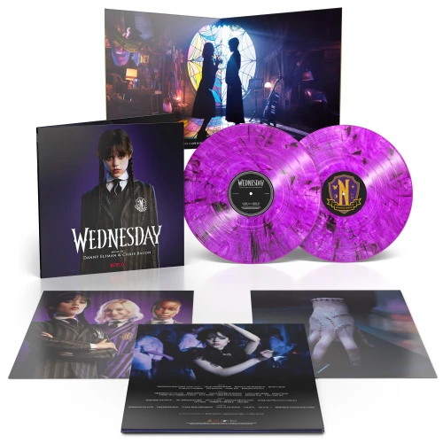 Danny Elfman & Chris Bacon Wednesday (Season 1 Score) 2LP (Purple Goth with Smoky Shadow Vinyl) 3