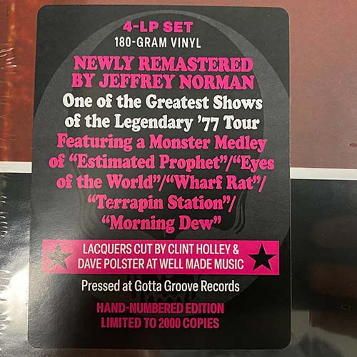 Grateful Dead Dick's Picks Volume Three - Pembroke Pines, Florida Hand-Numbered Limited Edition 180g 4LP Box Set 6