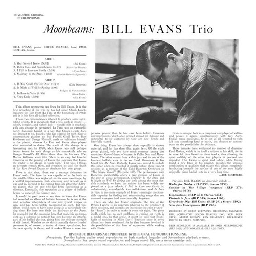 The Bill Evans Trio Moon Beams (Original Jazz Classics Series) 180g LP 3