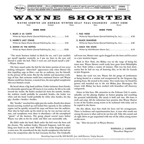 Wayne Shorter Introducing Wayne Shorter (Original Jazz Classics Series) 180g LP 3