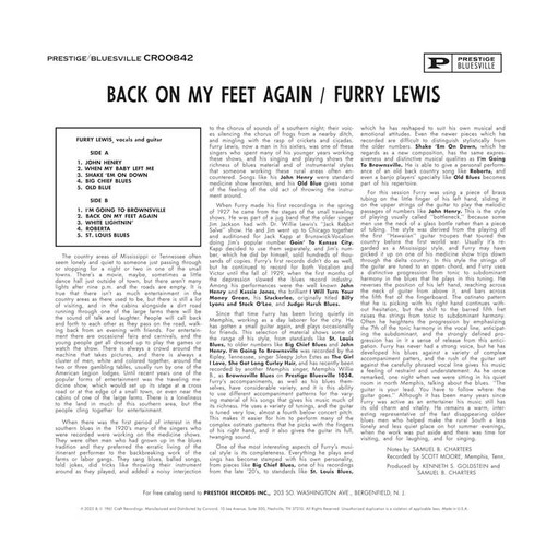 Furry Lewis Back on My Feet Again (Bluesville Acoustic Sounds Series) 180g LP 3