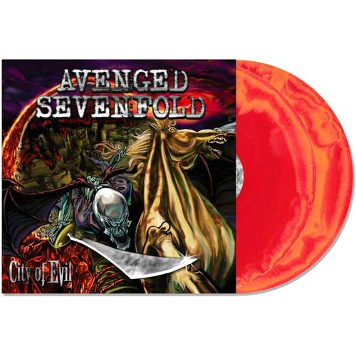 Avenged Sevenfold City of Evil (20th Anniversary) Indie Exclusive 2LP (Orange & Red Swirl Vinyl) 1