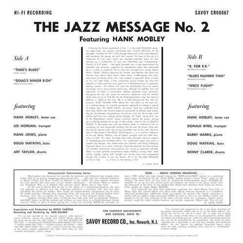 Hank Mobley Jazz Message #2 (Original Jazz Classics Series) 180g LP 3