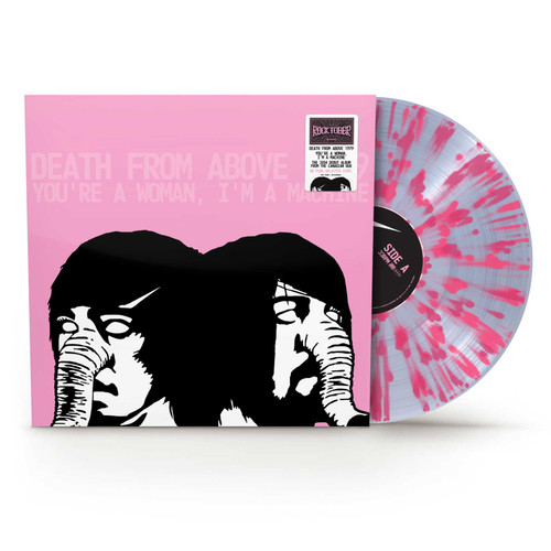 Death from Above 1979 You're a Woman, I'm a Machine LP (Pink Splatter Vinyl) 1