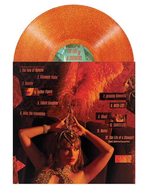 Taylor Swift The Life of a Showgirl LP (Portofino Orange Glitter Vinyl) 4