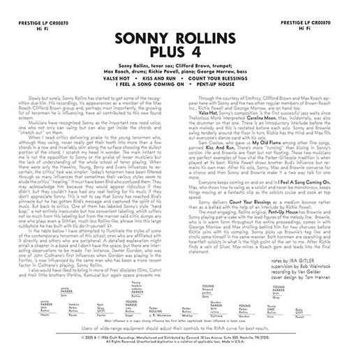 Sonny Rollins Plus 4 (Original Jazz Classics Series) 180g LP 3