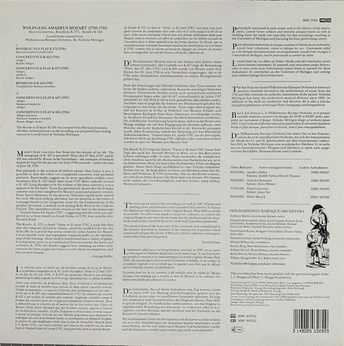 Mozart Horn Concertos Harmonia Mundi LP (Pre-owned, VG+) 2