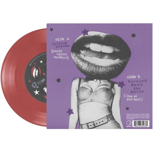 Olivia Rodrigo & David Byrne drivers license / burning down the house 45rpm 7" Vinyl Single (Translucent Red Vinyl) 3