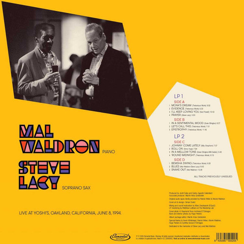 Mal Waldron & Steve Lacy Play Monk, Ellington & Strayhorn 180g 2LP 2
