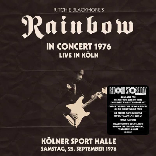 Ritchie Blackmore's Rainbow In Concert 1976: Live in Koln RSD Exclusive Import 3LP (Red, Yellow & Blue Vinyl) 1