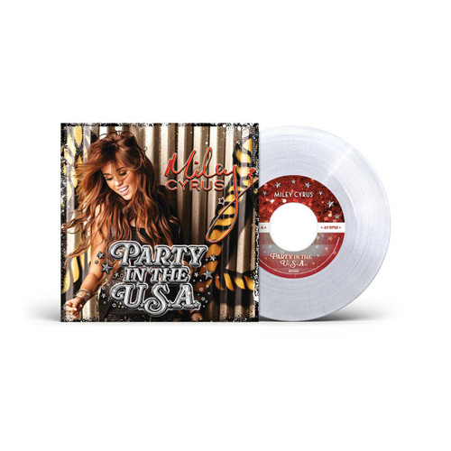 Miley Cyrus Party in the U.S.A. 45rpm 7" Vinyl Single (Clear/Glitter Vinyl) 1