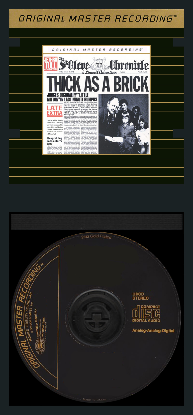 Jethro Tull Thick As A Brick Gold CD (Long Box)