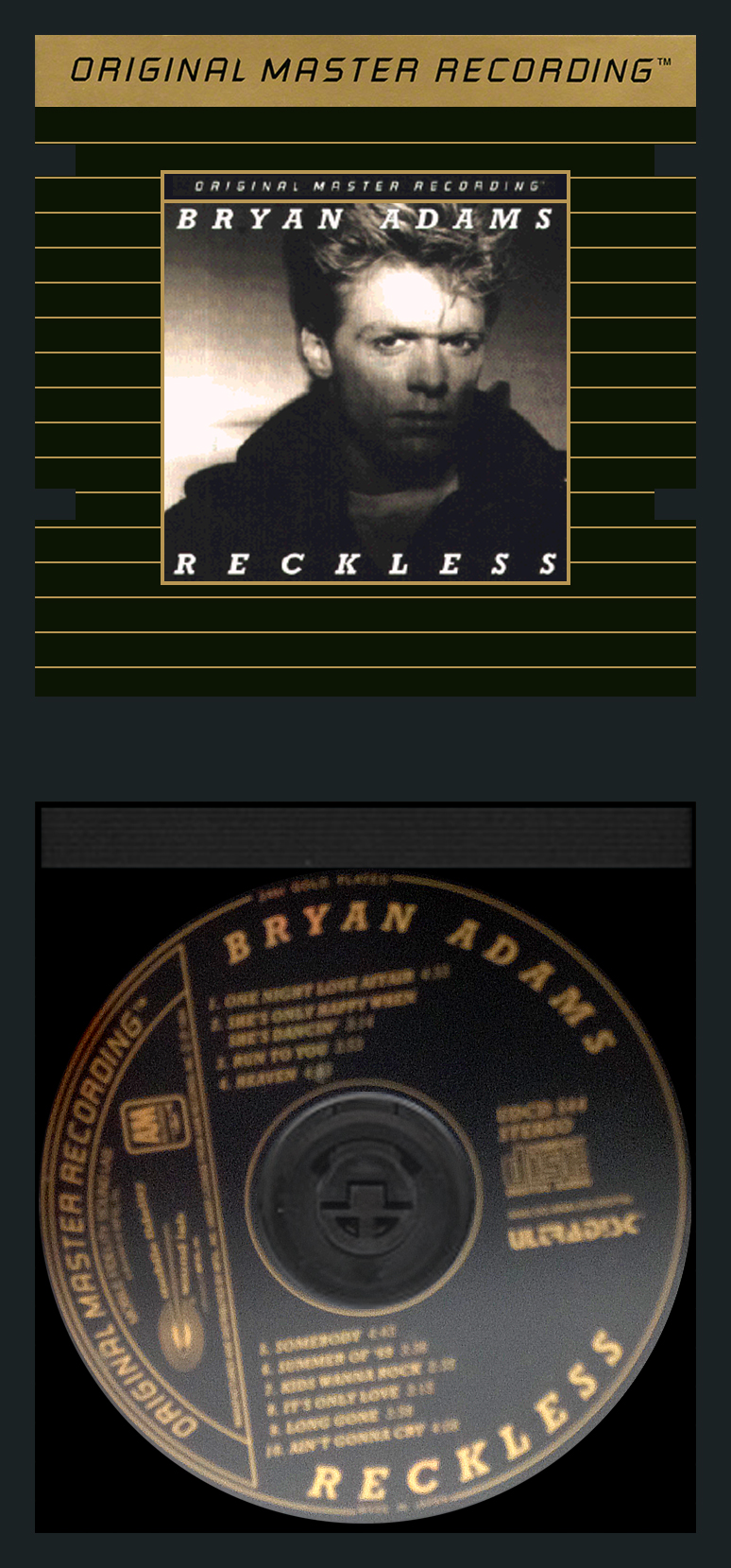 Bryan Adams Reckless Gold CD (Long Box)