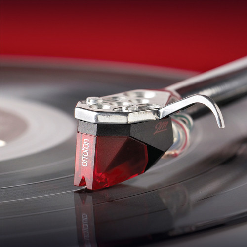 Ortofon 2M Red MM Cartridge Mounted on SH-4 Headshell (5.5mV, Red)