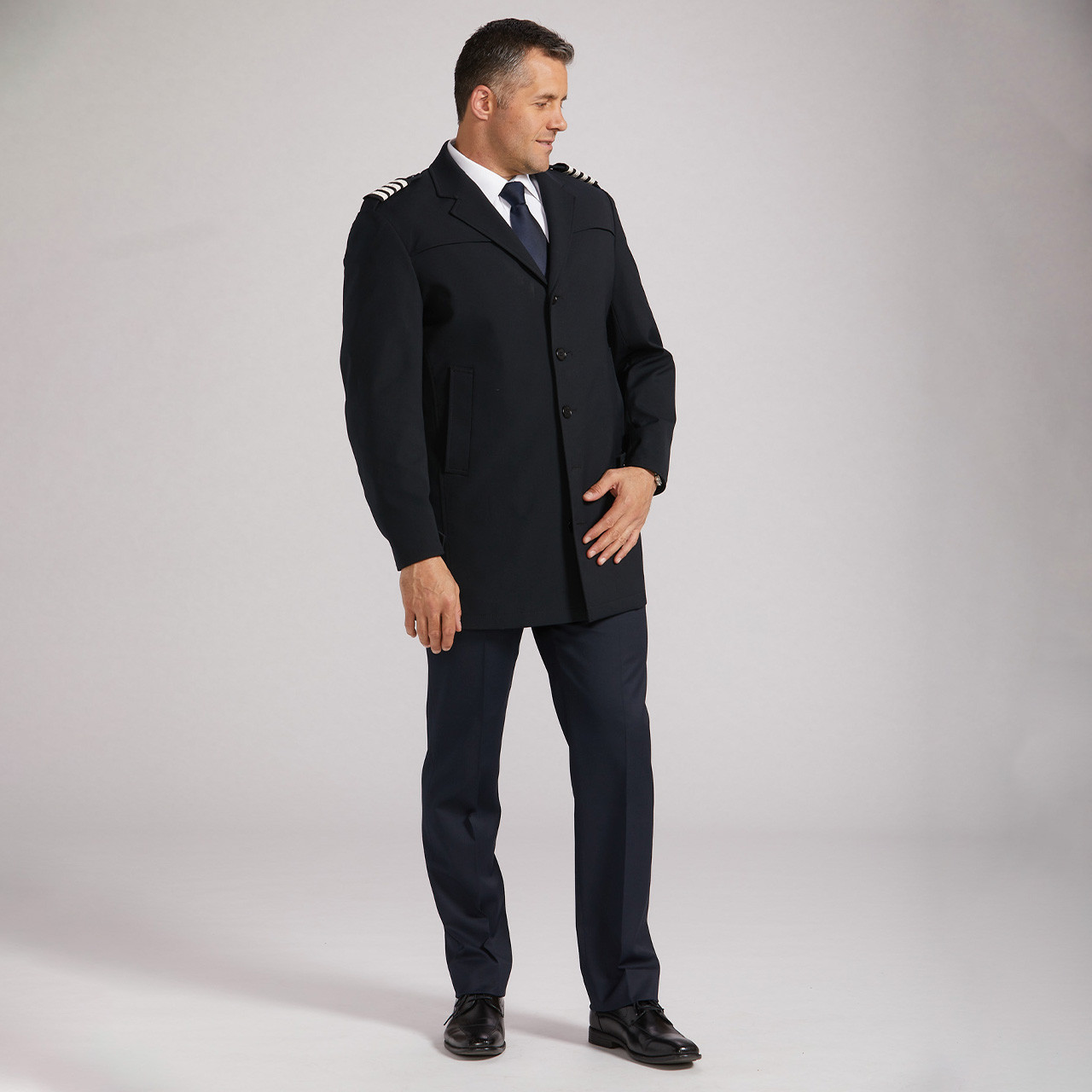 febOVERCOAT ジャケット黒24ssスーツM1 Uniform Overcoat Jackson - Black - A Cut Above Uniforms