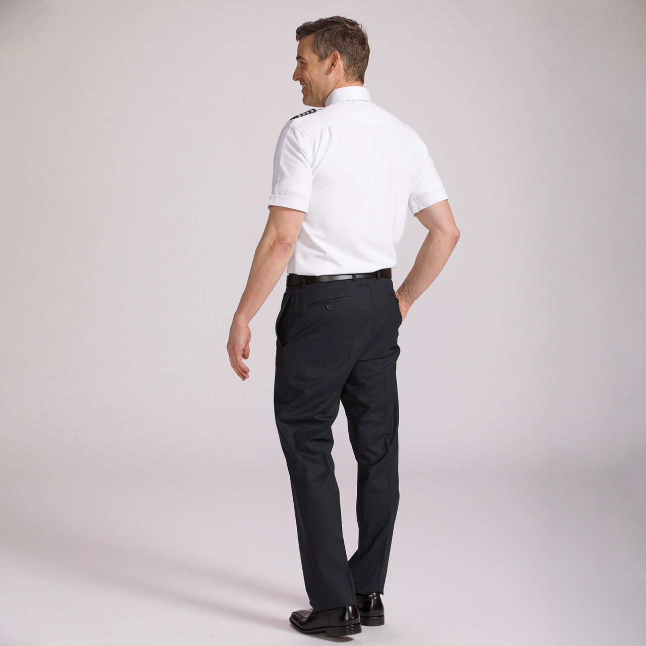 Men's Short Sleeve Pilot Shirt - White - Fitted - Tropo - A Cut