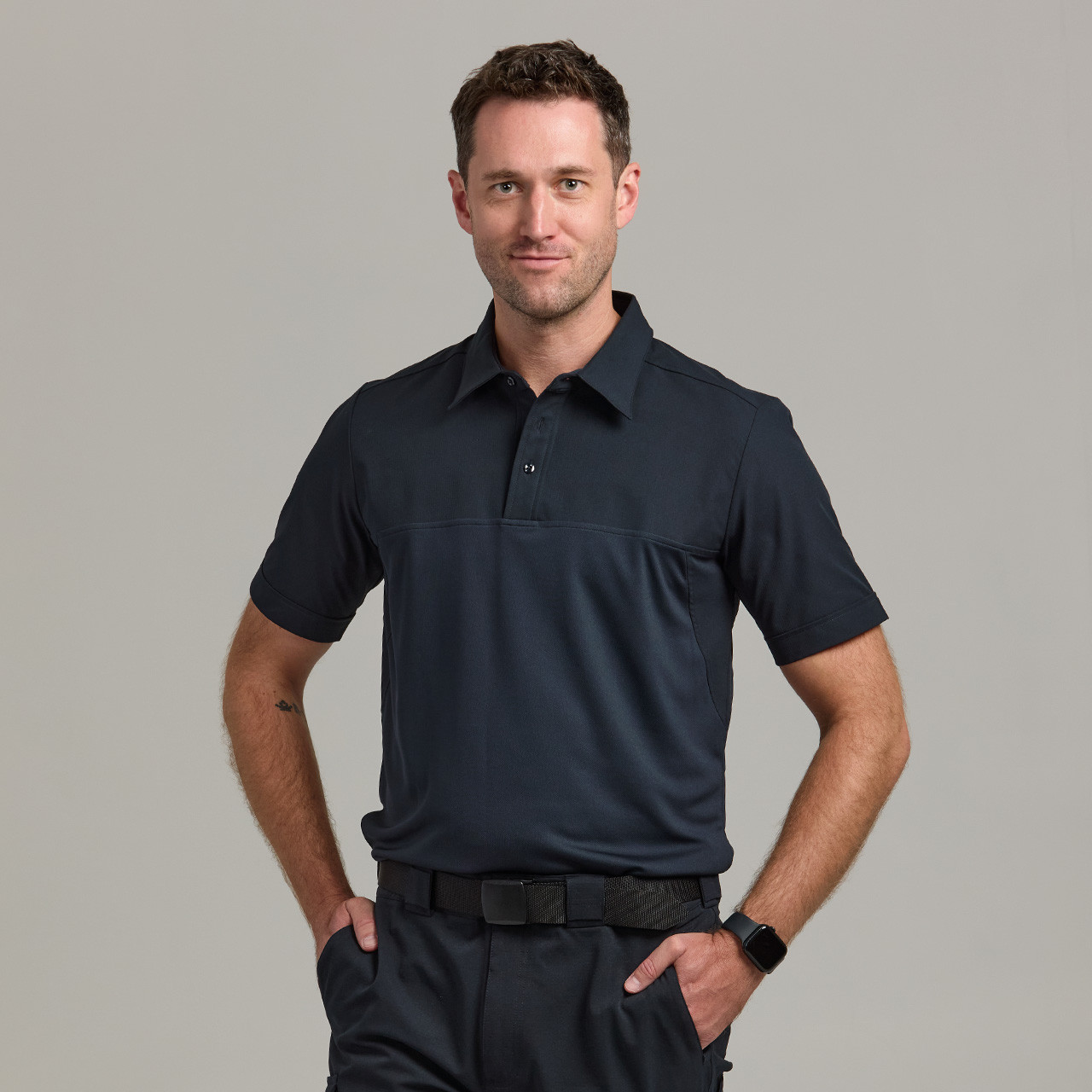 Men's Navy Griffin Hybrid Police Shirt | Breathable Police Duty Shirt