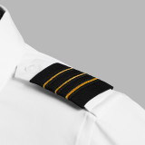 Epaulets - Black and Skinny Gold - 3 Stripe