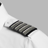 Epaulets - Navy and Grey - 4 Stripe - 1/2 Inch