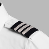Epaulets - Navy and Silver - 3 Stripe