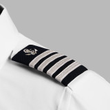 Epaulets - Navy and Silver - 3 Stripe - Anchor