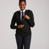 Women's Uniform Sweater - Krete Full Zip - Black