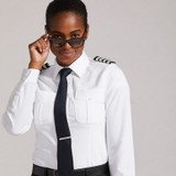 Women's Long Sleeve Pilot Shirt - White - Brooks