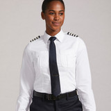 Women's Long Sleeve Pilot Shirt - White - Brooks