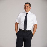 Men's Short Sleeve Pilot Shirt - White - Fitted - Cirrus