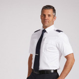 Men's Short Sleeve Pilot Shirt - White - Relaxed - Brooks