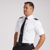 Men's Short Sleeve Pilot Shirt - White - Relaxed - Brooks