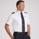 Men's Short Sleeve Pilot Shirt - White - Relaxed - Brooks