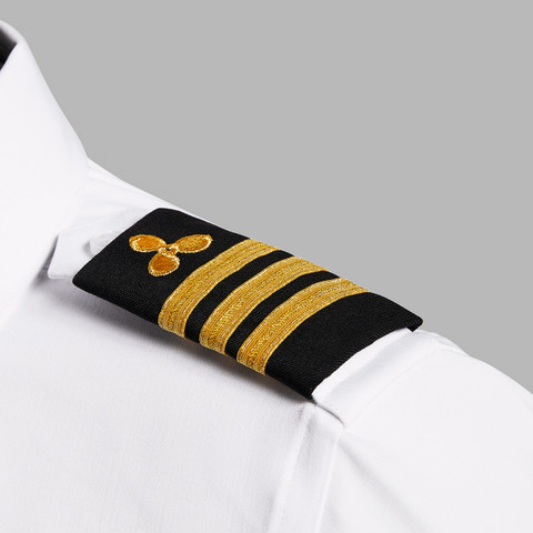 Epaulets - Black and Gold - 3 Stripe - Propeller