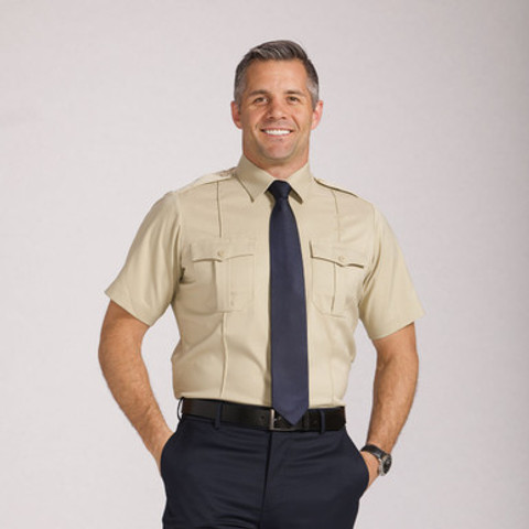 Men's Security Shirt - Short Sleeve - Petrel - Khaki